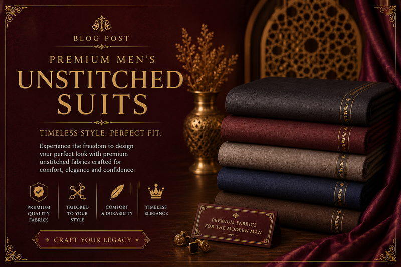 Premium Men's Unstitched Suits: Timeless Style & Comfort