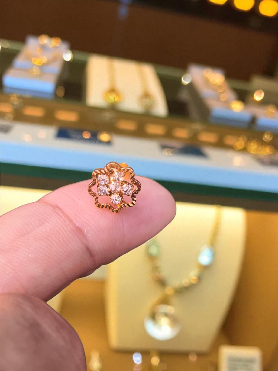 Rose Gold Crystal Nose Stud