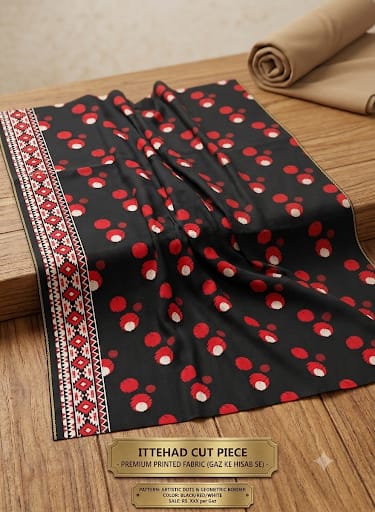 Black Printed Loose Fabric