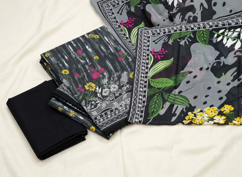 Original Khaadi Factory Leftover Lawn Digital Print 3 Piece Dress  SS2464A