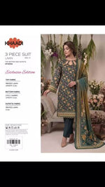 Original Khaadi Factory Leftover Lawn Digital Print 3 Piece Dress  HF2405