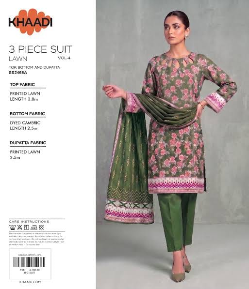 Original Khaadi Factory Leftover Lawn Digital Print 3 Piece Dress SS2465A