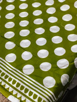 Al Rashid Mehndi Polka Dots Printed Premium Lawn Cut Piece